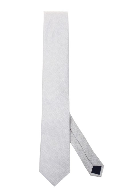 Shop CORNELIANI  Tie: Corneliani pearl gray silk blend tie.
Tone-on-tone micro-pattern.
Composition: 60% polyester 40% silk.
Made in Italy.. 91U906 3120484-013